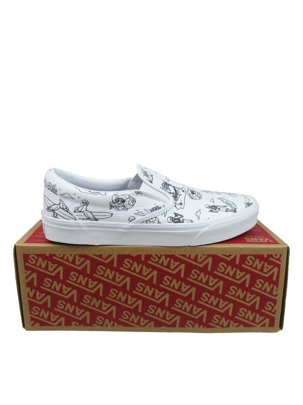 Vans Classic Slip On Low Tide True White Shoes Men's Size 9.5 NEW